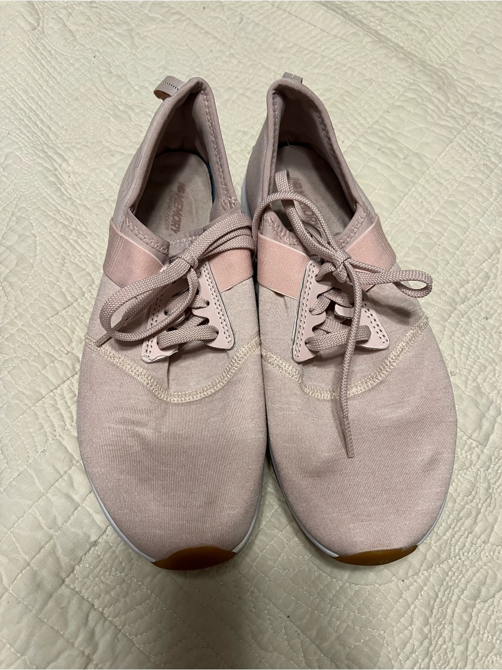 New Balance Women’s Blush Pink Slip-On Lace Sneakers